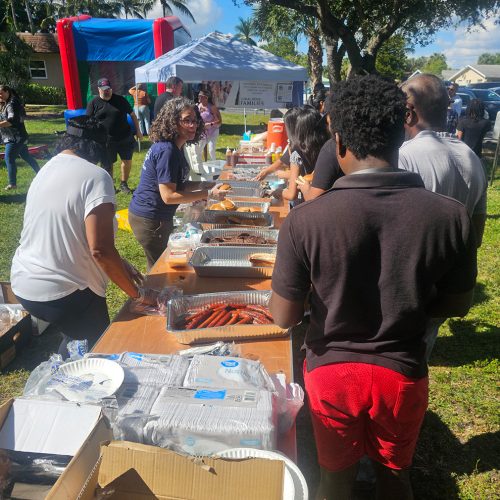 Feed the block cookout table