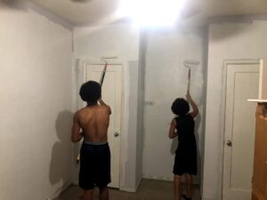 The homeless Projects high school painting volunteers