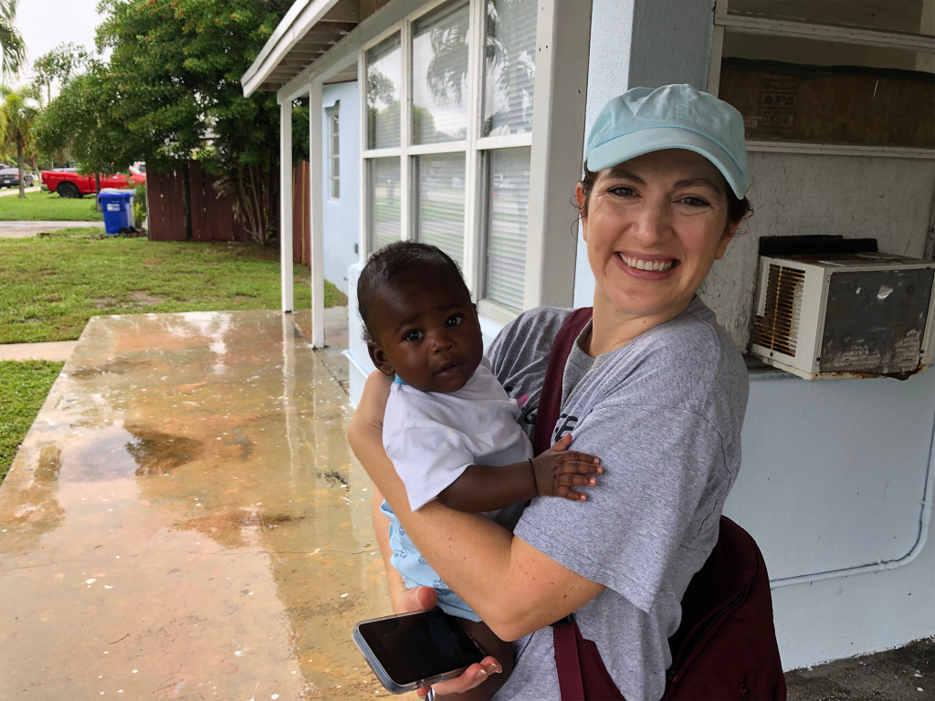 Giving a helping hand for a woman in need smiles